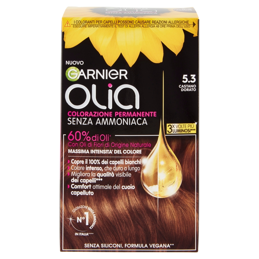 Garnier Olia Tinta Capelli, Senza Ammoniaca, Golden brown 53